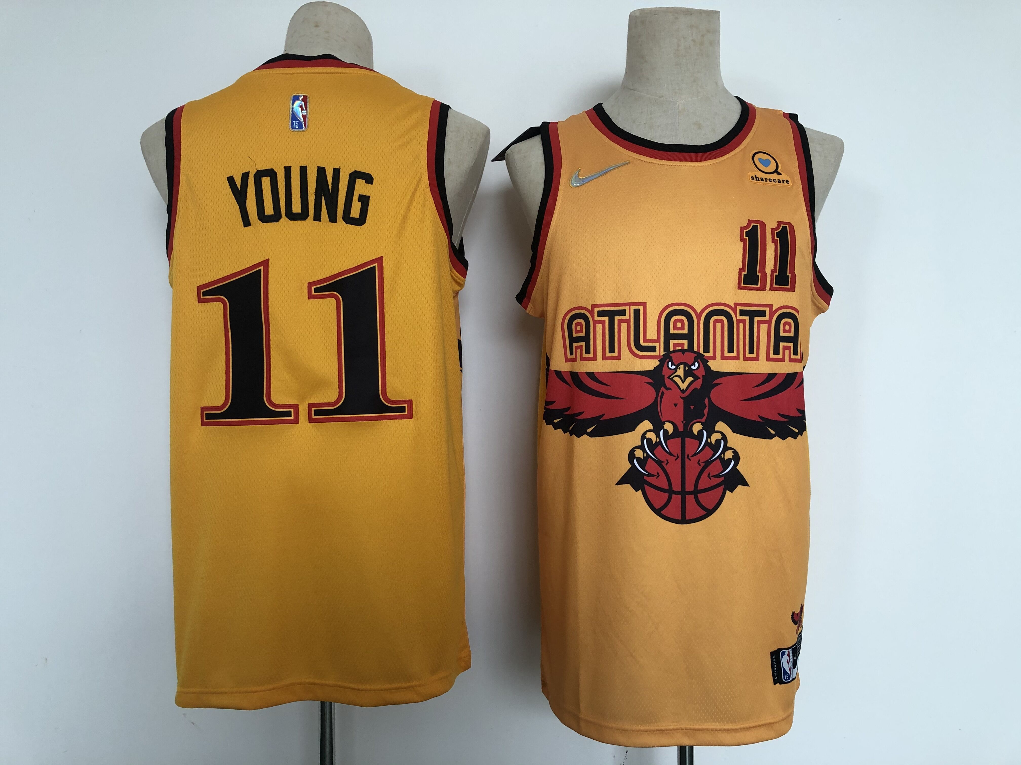 Men Atlanta Hawks 11 Young Yellow 2022 City Edition Nike NBA Jersey